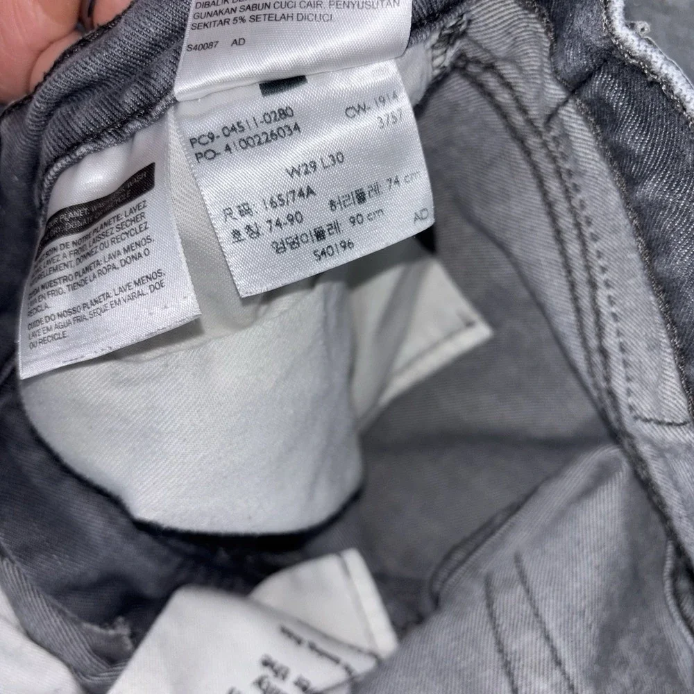 Levi's 511 Slim Fit Jeans Mens 29x30 (Fits 27x27) Gray Denim Stretch Dark Wash